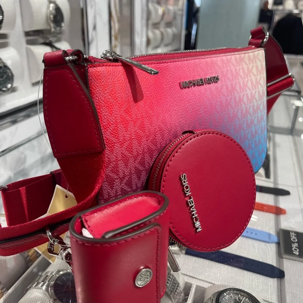 MICHAEL KORS Jet Set Sm Ombré Signature Logo Crossbody Case Apple Airpods Pro®